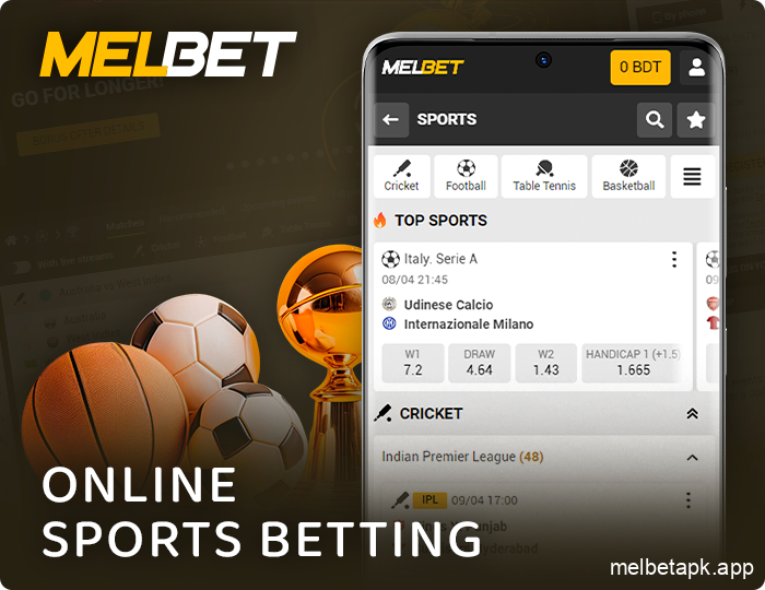 About sports betting on Melbet app