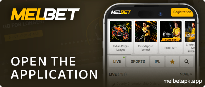 Open the Melbet app to play casino