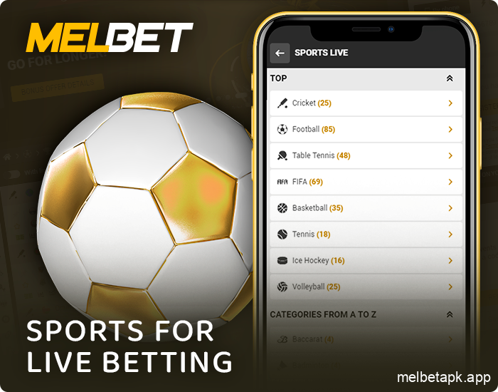 Sports for live betting on Melbet Bangladesh app