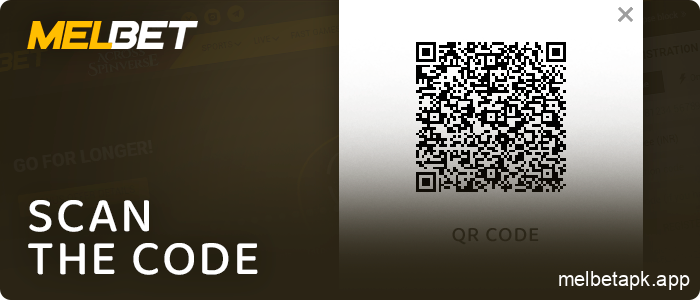 Scan the QR code of the Melbet app