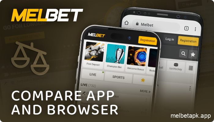 The difference between the Melbet app and the mobile site
