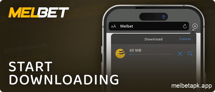 Start downloading the Melbet app on iPhone