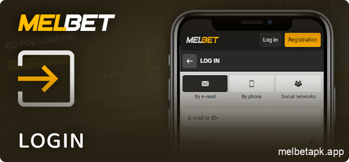 Login to your account through the Melbet app